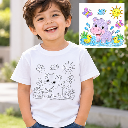 Cute Hippo Pond Tracing