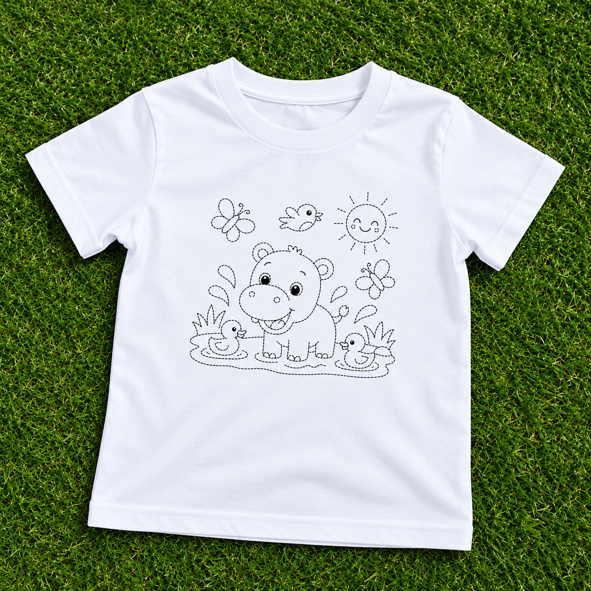Cute Hippo Pond Tracing