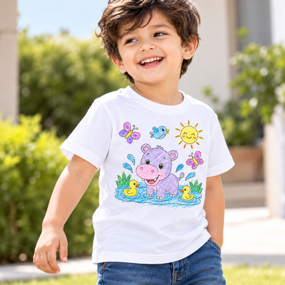 Cute Hippo Pond Tracing